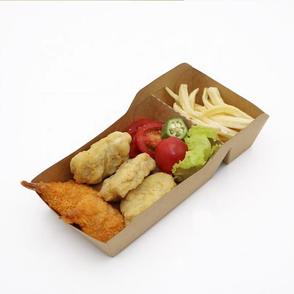 2 IN 1 Tray 520 ML Brown Kraft X500P - Image 2