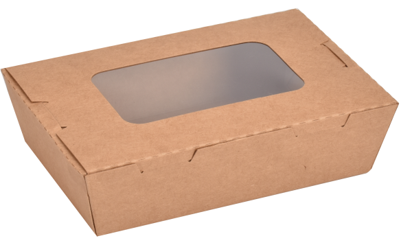 Take-Out Box with Window brown kraft with window 500ml X200P