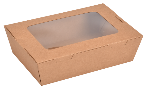Take-Out Lunch Box with Window brown kraft 700ML X200P