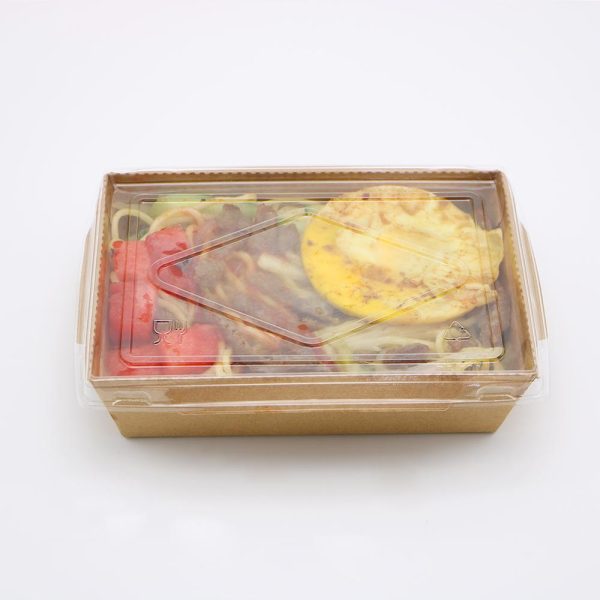 Prodelpak paper Tray 1600 Kraft brown with PET LID X200P - Image 3