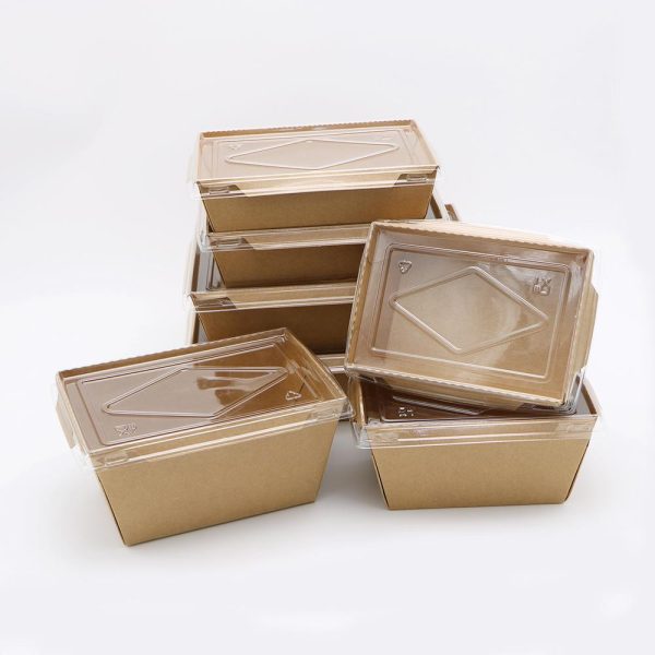 Prodelpak paper Tray 1600 Kraft brown with PET LID X200P - Image 4