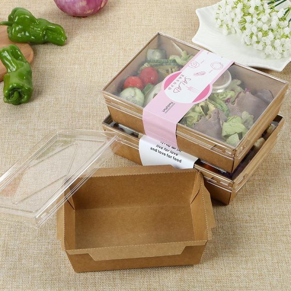 Prodelpak paper Tray 1600 Kraft brown with PET LID X200P - Image 5