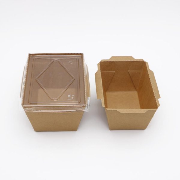Prodelpak Paper Tray brown kraft 1000 ML with PET Clear LID X200P