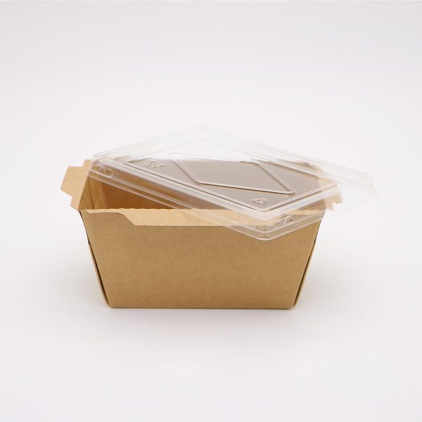Prodelpak Paper Tray brown kraft 1000 ML with PET Clear LID X200P - Image 2