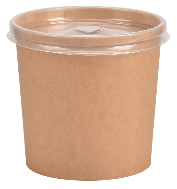 Prodelpak PSB Cup Kraft 26oz /780ML With PP LID X500P
