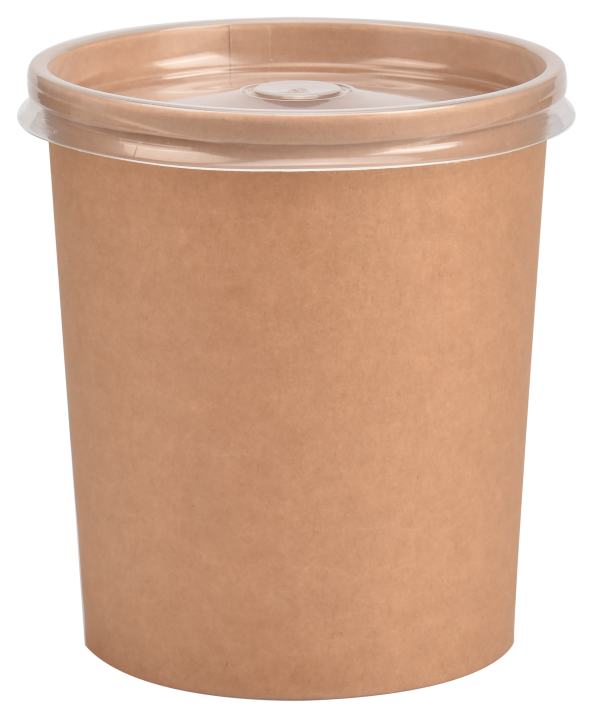 Prodelpak PSB Cup Kraft 32oz /960ML With PP LID X500P