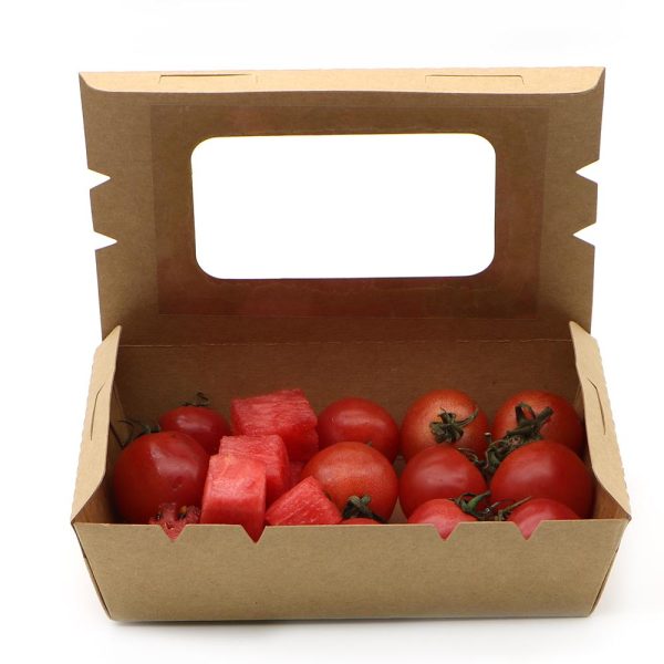 Take-Out Lunch Box with Window brown kraft 1600ML X200P