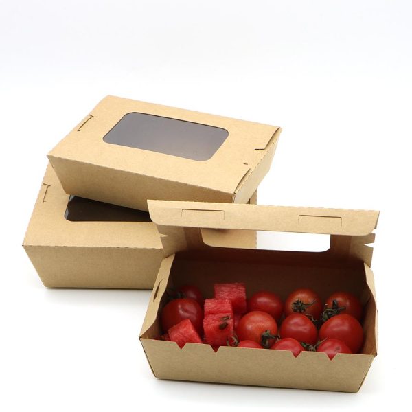 Take-Out Lunch Box with Window brown kraft 1600ML X200P - Image 4